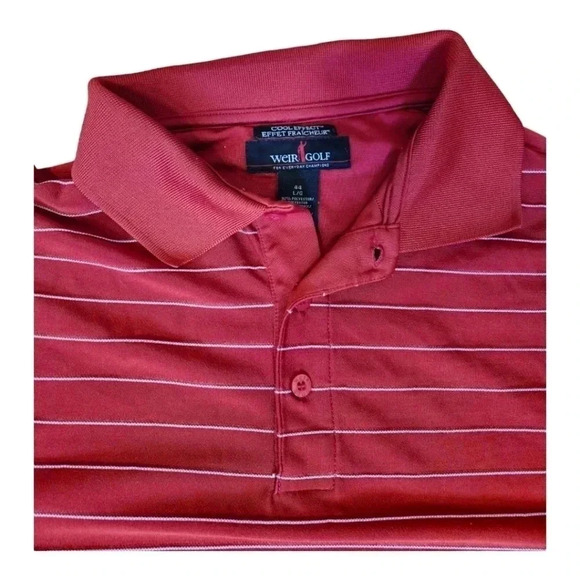 Weir Golf Red Stripped Polo - Picture 2 of 6